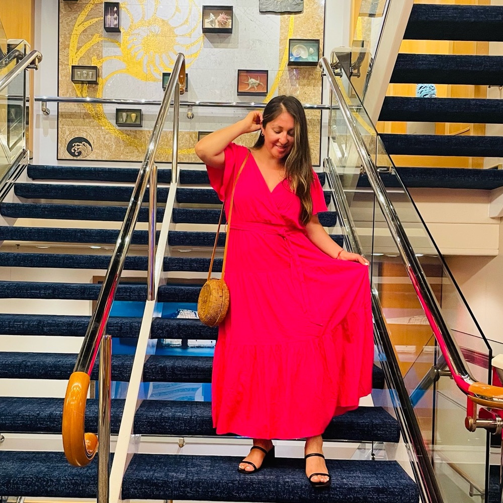 Pink long dress